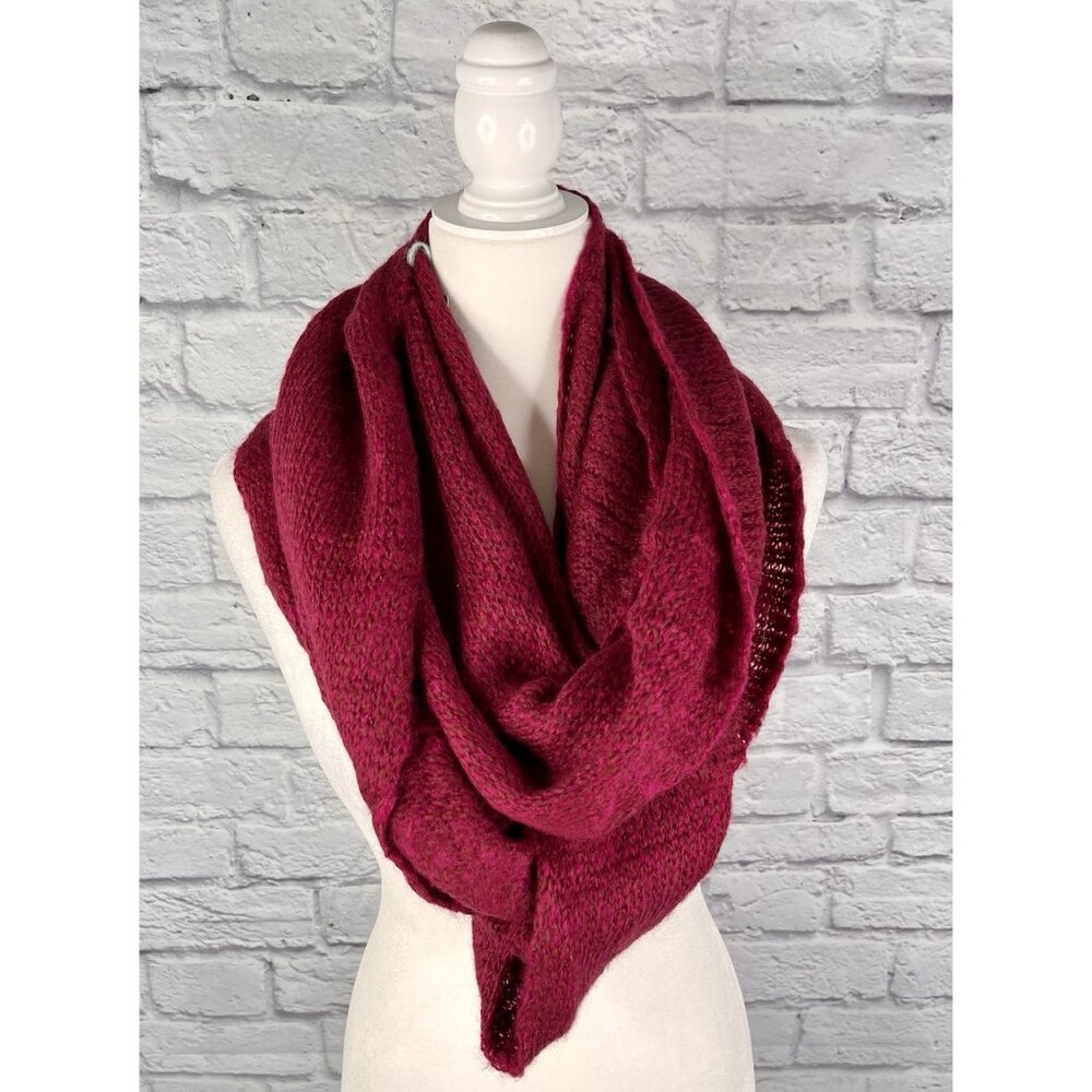 WOODEN SHIPS Women's Wine Mohair/Wool/Acrylic Infiniti Scarf